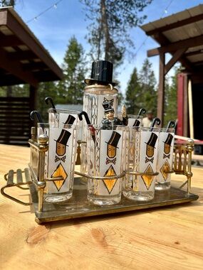 Mid-Century Glenshaw Glass Co. Bar set